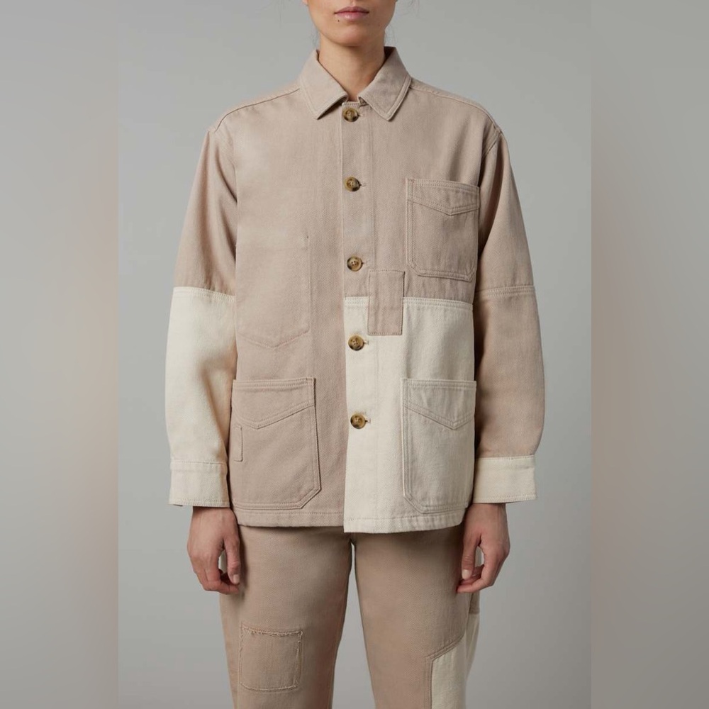 Still Here NWT XS Chore Jacket in Khaki Two-Tone